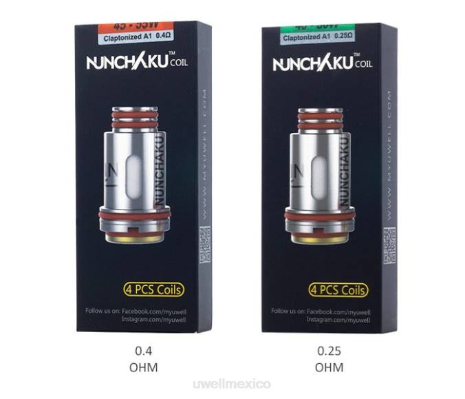 UWELL Monterrey - UWELL NUNCHAKU bobinas (paquete de 4) 0,4 ohmios T60T262