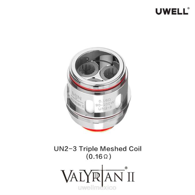 UWELL sabor - UWELL VALYRIAN 2 bobinas de repuesto (paquete de 2) un2-3 triple malla 0.16ohm T60T30