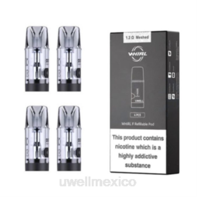 UWELL vape flavors - UWELL WHIRL F vainas (paquete de 4) 1,2 ohmios T60T198