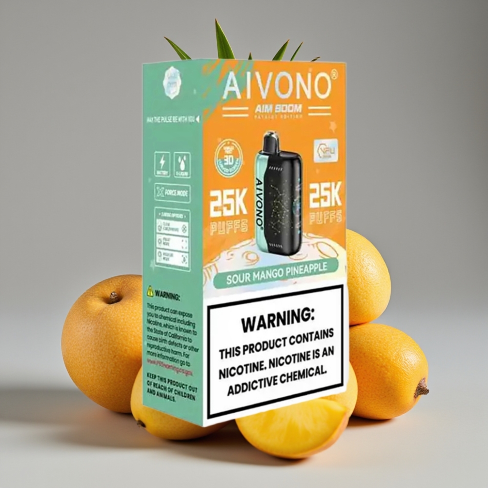 Aivono AIM BOOM 25000 Puffs 0%-5% Nicotina 28ml Mango Piña Ácida Tipo-C 650mAh