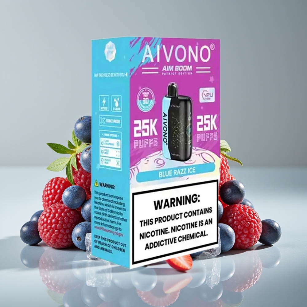 Aivono AIM BOOM 25000 Puffs 28ml 650mAh Tipo-C Azul Frambuesa Hielo