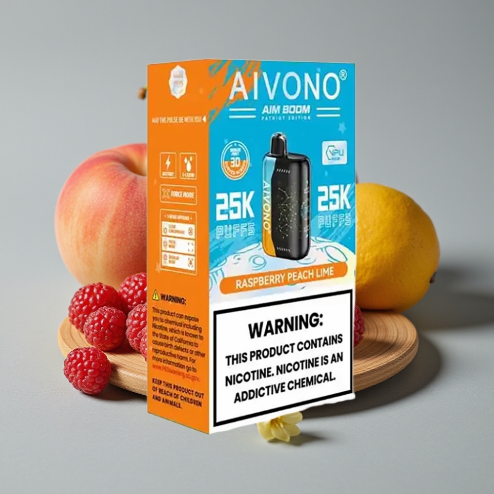Aivono AIM BOOM 25000 Puffs Frambuesa Melocotón Lima 28ml 650mAh Tipo-C