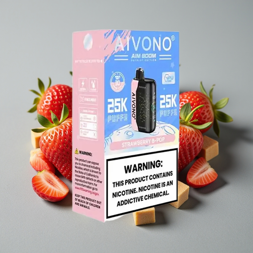 Aivono AIM BOOM 25000 Puffs Fresa B Pop 28ml 650mAh Tipo-C