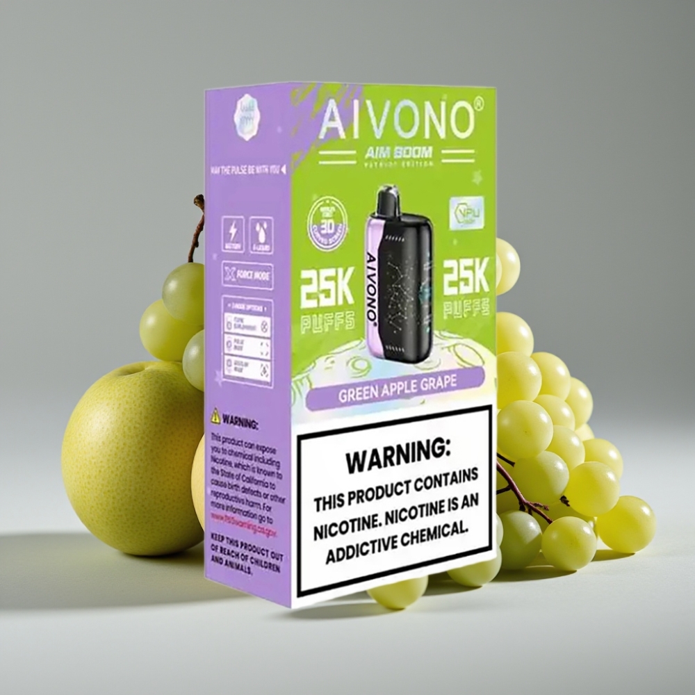 Aivono AIM BOOM 25000 Puffs Manzana Verde Uva 0%-5% 28ml Tipo-C