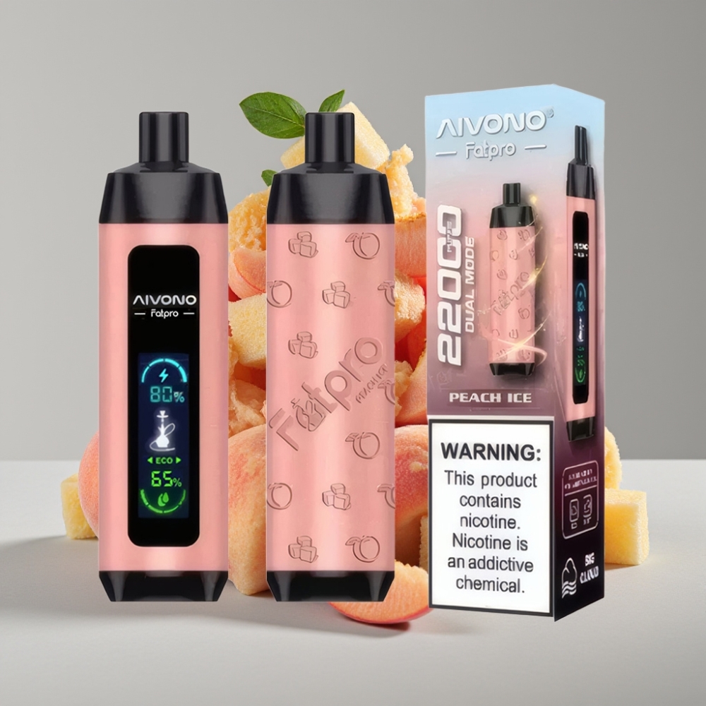 Aivono AIM FATPRO 22000 Puffs 5% Nic 28ml Duración 10 Sabores Melocotón Hielo 600mAh