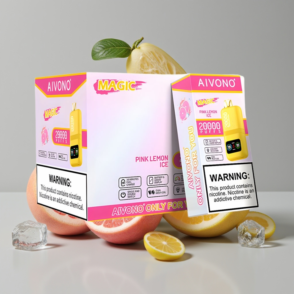 Aivono AIM MAGIC 20000 Puffs 26ml LCD Tipo-C 5% Nicotina Limón Rosa Helado