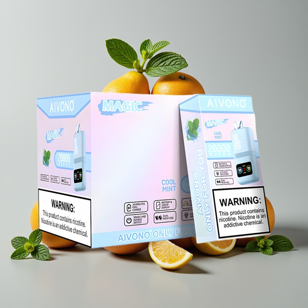 Aivono AIM MAGIC 20000 Puffs, 5% Nic, 26ml, Dual Mesh, LCD, Tipo-C, Menta Fría