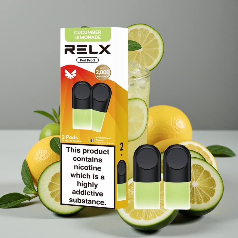 RELX Pod Pro 2 600 puffs 1.8% nicotina sabor Bebida-Limonada de Pepino