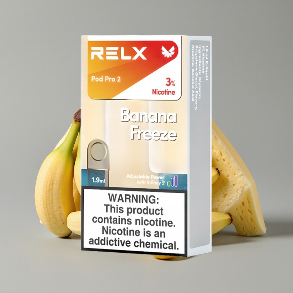 RELX Pod Pro 2 Banana Freeze 600 puffs 3% 1.9ml 3 modos