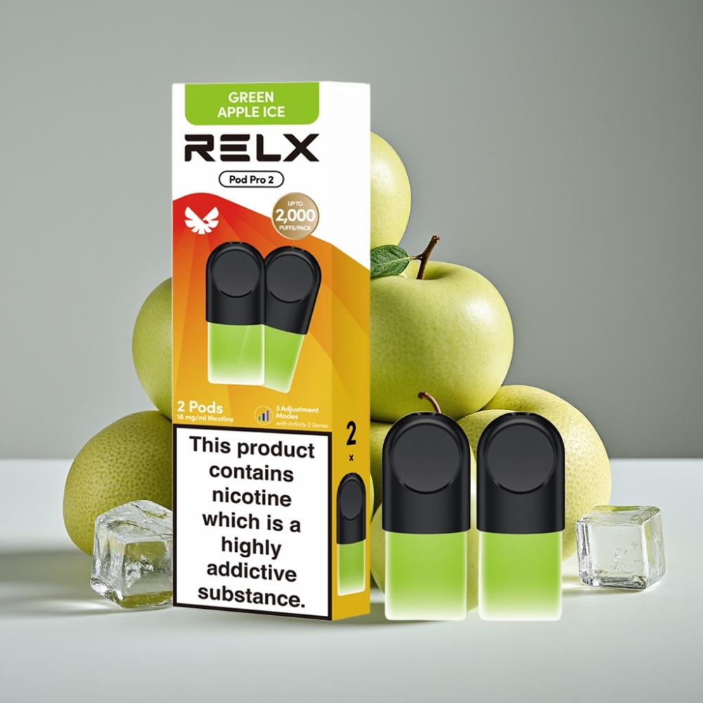 RELX Pod Pro 2 Manzana Verde Helada 600 puffs 1.8% 1.9ml
