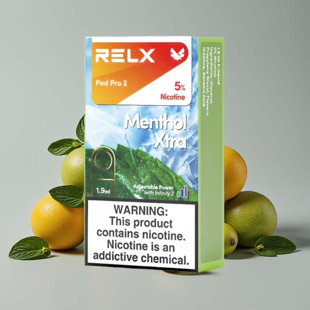 RELX Pod Pro 2 Mentol Xtra 600 caladas 5% nicotina 1.9ml 3 modos de voltaje