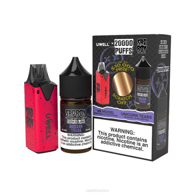 UWELL e cigarette - UWELL V6 dispositivo desechable + jugo daddy\'s vapor 30ml - paquete de colaboración clr: rojo/flv: feijoa piña guayaba 48 mg T60T207