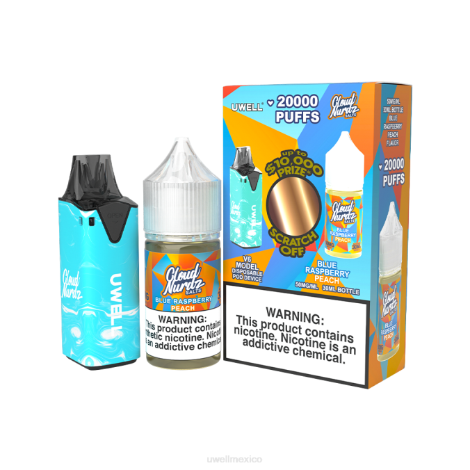 UWELL e cigarette - UWELL V6 dispositivo desechable + jugo daddy\'s vapor 30ml - paquete de colaboración clr: rojo/flv: feijoa piña guayaba 48 mg T60T207