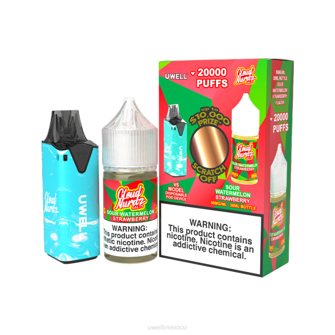 UWELL e cigarette - UWELL V6 dispositivo desechable + jugo daddy\'s vapor 30ml - paquete de colaboración clr: rojo/flv: feijoa piña guayaba 48 mg T60T207