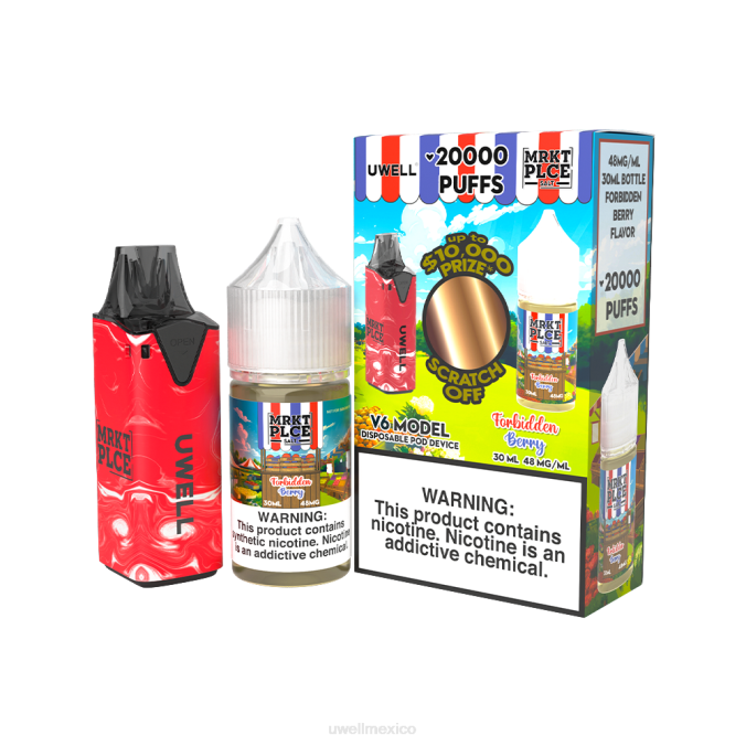 UWELL e cigarette - UWELL V6 dispositivo desechable + jugo daddy\'s vapor 30ml - paquete de colaboración clr: rojo/flv: feijoa piña guayaba 48 mg T60T207