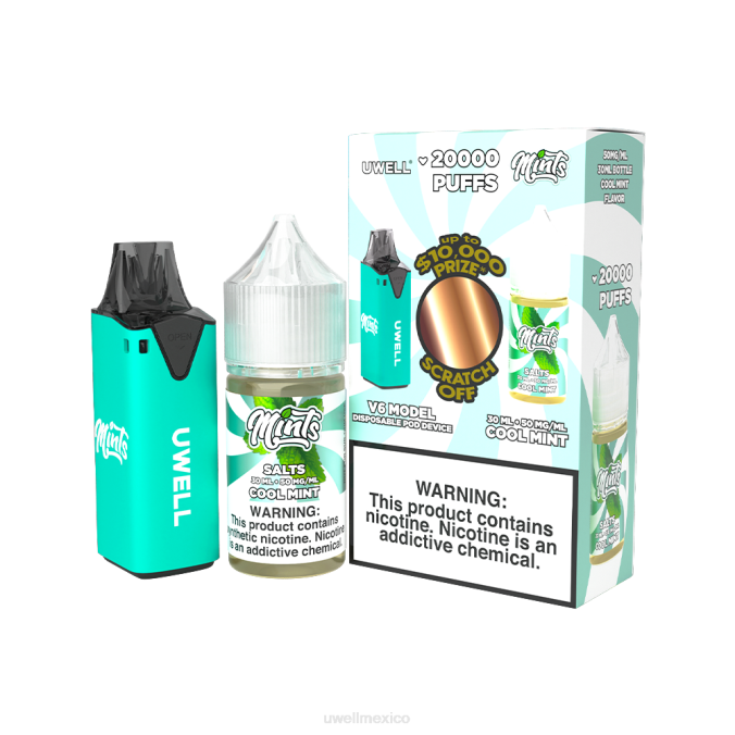 UWELL e cigarette - UWELL V6 dispositivo desechable + jugo daddy\'s vapor 30ml - paquete de colaboración clr: rojo/flv: feijoa piña guayaba 48 mg T60T207