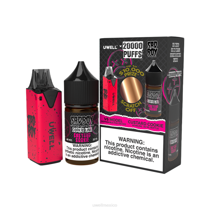 UWELL online shop - UWELL V6 dispositivo desechable + jugo daddy's vapor 30ml - paquete de colaboración clr: rojo/flv: galleta de natillas 48 mg T60T213