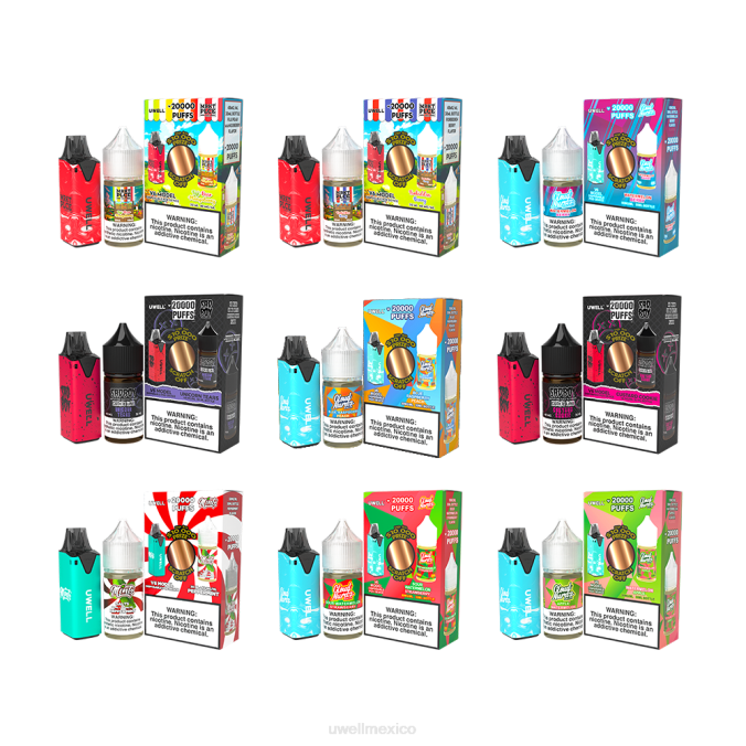 UWELL precio - UWELL V6 dispositivo desechable + jugo daddy\'s vapor 30ml - paquete de colaboración clr: amarillo/flv: limonada rosa ponche 50 mg T60T219