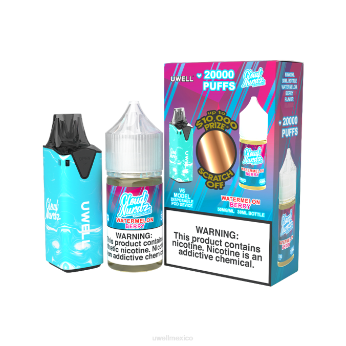 vaper UWELL precio - UWELL V6 dispositivo desechable + jugo daddy's vapor 30ml - paquete de colaboración clr: azul/flv: sandía y bayas heladas 50 mg T60T206